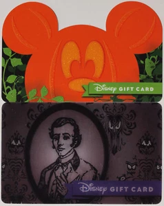Both Disneyland Halloween Gift Cards 2017: Haunted Mansion and Die Cut Pumpkin - Picture 1 of 2
