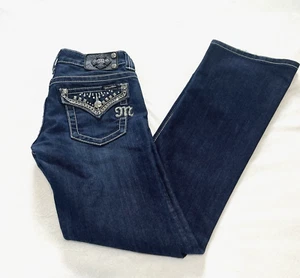 Stivaletto Miss Me Jeans lavaggio scuro stile invecchiato JE5438B2L 33" cucitura interna taglia 27 COSÌ COM'È - Foto 1 di 22