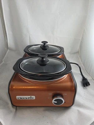 Olla de cocción lenta conectable ovalada doble olla de cobre SCCPMD1-CP Foto 1 de 4