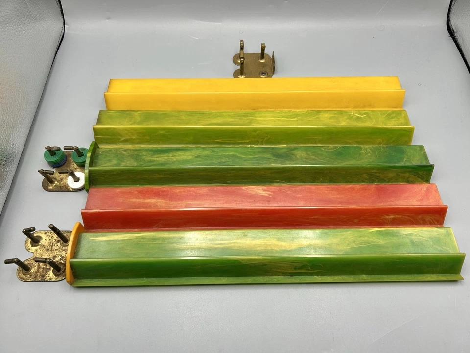 Catalin Bakelite Swirl Mahjong Racks for Parts or Upcycling - Mixed Colors - Image 1 of 3