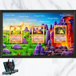 Pokemon Charmander Charmeleon Charizard Base Set 8.5 x 14" Display Frame - Picture 1 of 8
