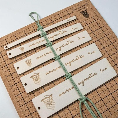 5x Séparateur Macramé en Bois Outil Décoration Murale Entretoise Guide pour Macramé - Photo 1/4