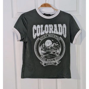 T-shirt maglietta Streetwear Society Colorado Rocky Mountain grafica Ringer piccola - Foto 1 di 7