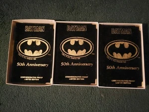 1989 Batman Commemorative DC Comics .999 Fine Silver 50th Ann. Batman #2497 - Picture 1 of 10