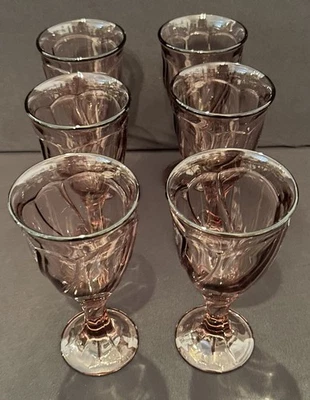 Copas de vidrio de agua de té helado de arándano/ciruela dulce remolino Noritake retiradas de colección (6) Foto 1 de 4