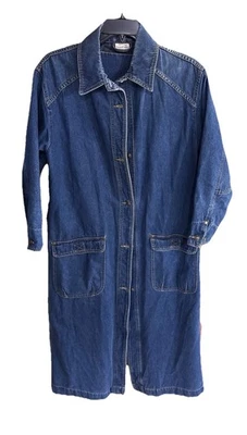 Newport News размер 6 длинный французский джинсовой ткани поэт Duster пальто куртка - Изображение 1 из 4