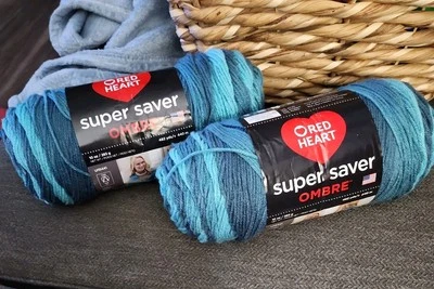 Super Saver Jumbo Blue Tiful Ombre Yarn - 2 Pack of 283g/10oz - Acrylic (D88) - Image 1 of 4