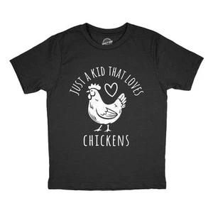 Youth Funny T Shirts Just A Kid That Loves Chickens Sarcastic Graphic Novelty - Picture 1 of 7