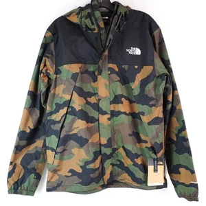 The North Face Antora Hooded Jacket In Black/Green/Brown Camo - Men's Size Small - Picture 1 of 9
