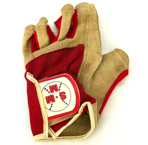 VINTAGE 80s STAN-MILL MITT SINGLE FINGERLESS LEATHER BASEBALL GLOVE PADDED JR - Picture 1 of 16