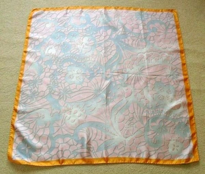Saks Fifth Avenue Blue & Pink Floral Design Pure Silk Scarf Made in Italy NWT! - Picture 1 of 11