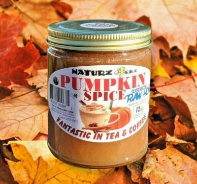 PUMPKIN SPICE RAW HONEY 12oz Glass jar 100% PURE USA HONEY Seasonal - Image 1 of 4