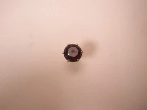 Red Rhinestone Solitaire Quality Vintage TINY SMALL Tie Tack Lapel Pin q52 - Picture 1 of 7