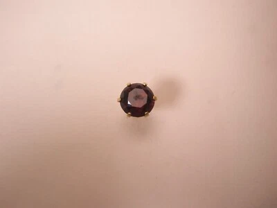 Red Rhinestone Solitaire Quality Vintage TINY SMALL Tie Tack Lapel Pin q52 - Image 1 of 4