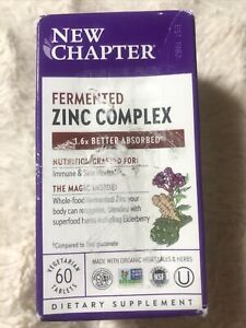 New Chapter Fermented Zinc Complex - 60 Veggie Tablets  - EXP 12/2024 - Sealed