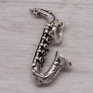 Sterling Silver 925 Saxophone Instrument Band Woodwind Charm