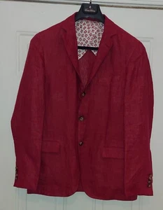 BROOKS BROTHERS RED FLEECE MEN'S CORAL RED LINEN 3-BUTTON JACKET SIZE 40 R NWOT - Picture 1 of 17