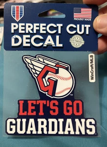 Cleveland Guardians 4'' x 4'' Perfect Cut Logo Slogan Decal WINCRAFT - Picture 1 of 1
