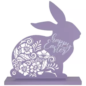 Northlight Happy Easter Floral Cut-Out Bunny Decoration - 13" - Picture 1 of 12