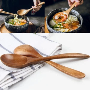 Long Handled Bamboo Wooden Soup Spoons Kitchen Cooking Utensil Rice Spoon - Picture 1 of 26