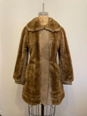 Vintage 1970s Lilli Ann I Magnin Suede Faux Fur Hippie Penny Lane Bohemian Coat - Image 1 of 4