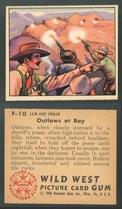 1949 Bowman Wild West #F-10 Outlaws at Bay EX/NM **AA-12302**