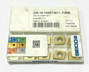 SECO Inserti Fresatura 335.18-1305T-M11,F40M ORIGINALI MADE IN SVEDE NUOVI 10 pz - Foto 1 di 2
