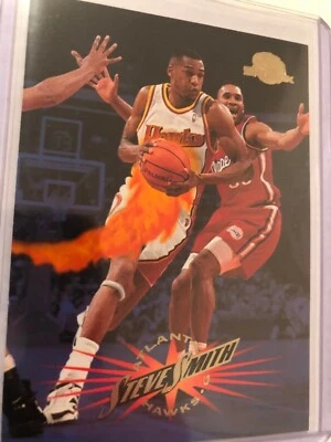 1995 Skybox Basketball Card of Steve Smith #4 of Hawks. - Image 1 of 4