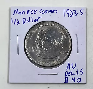 1923 S Monroe Commemorative 1/2 Dollar AU Details - Picture 1 of 4