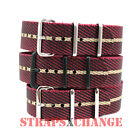 ULTRA Premium NATO® Red Black Olive Tan Stripe watch strap band Jacquard Nylon