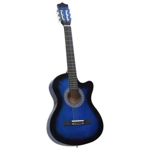 vidaXL Western Classical Cutaway Guitar with 6 Strings Blue Shaded 38" - Picture 1 of 7