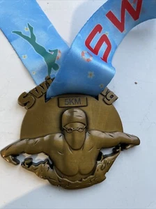 Virtuelle Schwimmmedaille 5km Belohnung Ermutigung schwere Qualität Medaille 70mm - Bild 1 von 2