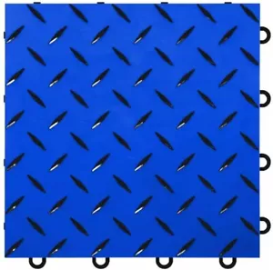 Piastrelle per Pavimenti ad Incastro Nitro Pro Spessore 5/8" per Garage Blu/Nero, Confezione da 20 - Foto 1 di 4