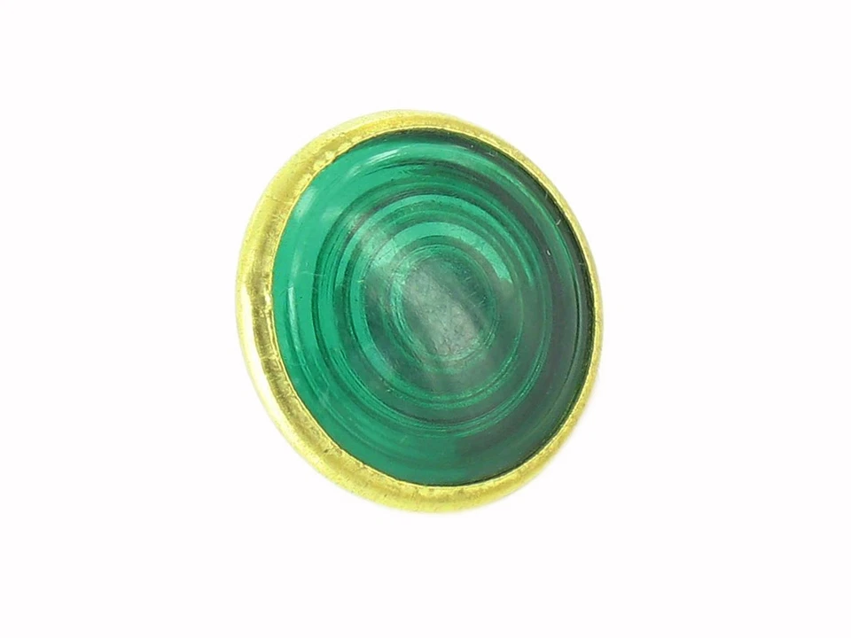 Kontrollglas, Grün, Messing-Fassung, Ø16mm -  für Simson KR51/1 Schwalbe, SR4-2  - Bild 1 von 1