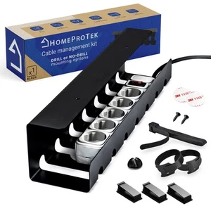 HOMEPROTEK Kabelkanal schwarz für elegantes Kabelmanagement aus Stahl - Afbeelding 1 van 10