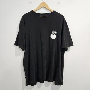 Stussy 8 Ball Black T-Shirt Mens Size XXL Big Logo Graphic Tee Crew Neck Cotton - Picture 1 of 12