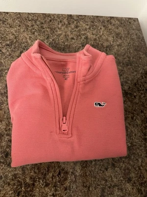 Vineyard Vines Boy’s 4T Quarter Zip Long Sleeve Pullover Coral - Image 1 of 4