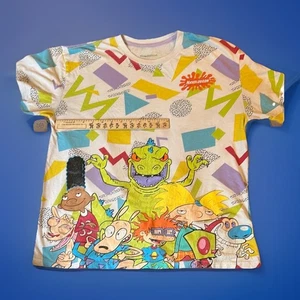 Nickelodeon Rugrats Hey Arnold REN And Stimpy Reptar Tshirt Size L Throwback - Picture 1 of 3