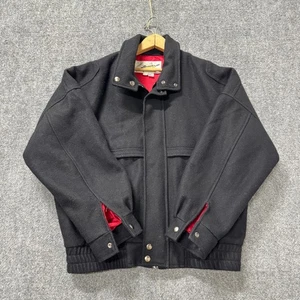 Sportive Bomber Jacket Men's Large Made In USA Full Zip Black - Picture 1 of 12