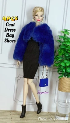 4 PIEZAS Para Moda Royalty Integrity Poppy Parker NuFace Muñecas Zapatos de Vestir Bolso 1/6 Foto 1 de 4