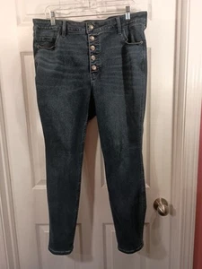 Old Navy Jeans Extra High Rise Rockstar Super Skinny Taglia 20 Blu - Foto 1 di 9