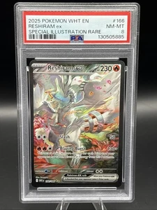 PSA 8 - Reshiram ex Special Illustration Rare SV: White Flare 166/086 - Picture 1 of 2