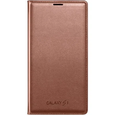 Funda original Samsung Flip Wallet para Samsung Galaxy S5 color oro - Imagen 1 de 3