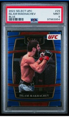 ISLAM MAKHACHEV 2022 SELECT UFC CONCOURSE 29 BLUE PRIZM REFRACTOR  PSA 9 POP 2 - Image 1 of 2