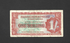 1 SHILLING VG  MILITARY  BANKNOTE FROM  GREAT BRITAIN 1948 PICK-M18