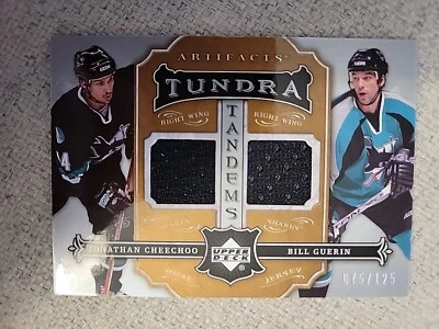 2007-08 UD Artifacts Tundra Tandems Jersey Card Bill Guerin Cheechoo /125 Sharks - Image 1 of 2