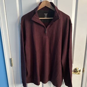 Mens Maroon Hudson River 1/4 Zip Sweater Extra Large XL New With Tags - Picture 1 of 3