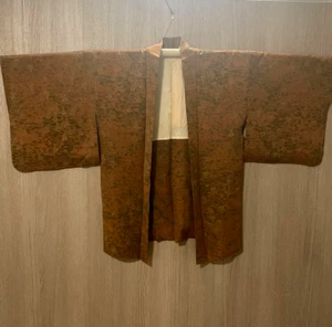 Japanischer Kyoto Haori Vintage Kimono Yukata Höhe 29,52 Zoll braun gebraucht - Bild 1 von 10