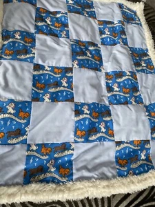 Baby Blanket Nursery Disney Aristocats Cot Pram30” X 24” Fleece Lined Patchwork - Picture 1 of 5