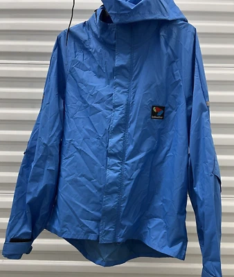 Windbreaker Jacket BellWether Unisex Large Hoodie Zip Cycling Blue USA Nylon - Image 1 of 4